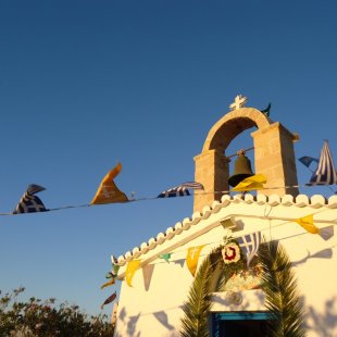 Live the traditions in the chapel Ayia Sotira at Souvala, Aigina Island, Greece