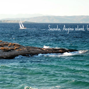 Sailing to Souvala, Aigina island, Greece. Photo taken at Loutra beach.