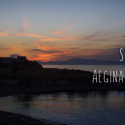 Sunset at Loutra beach, Souvala, Aegina island, Greece