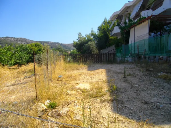 The east entrance (south - west) of the lane to the 5 plots for sale at Souvala Aegina Isl