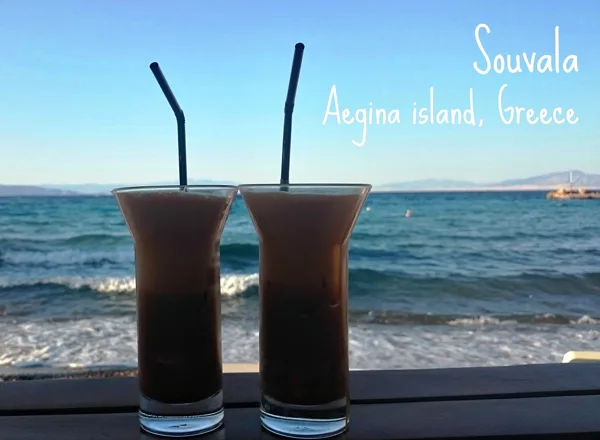 enjoy your coffee & the view at the port of Souvala, Aegina island, Greece!