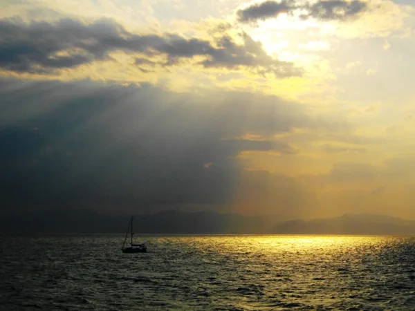 Sunset  sailing... leaving Souvala, Aegina island, Greece